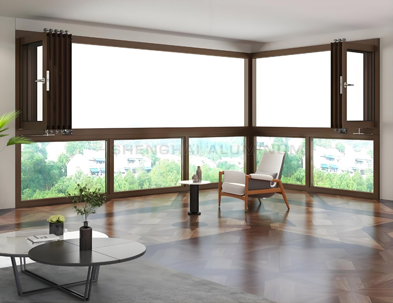 Aluminum profile folding sliding window