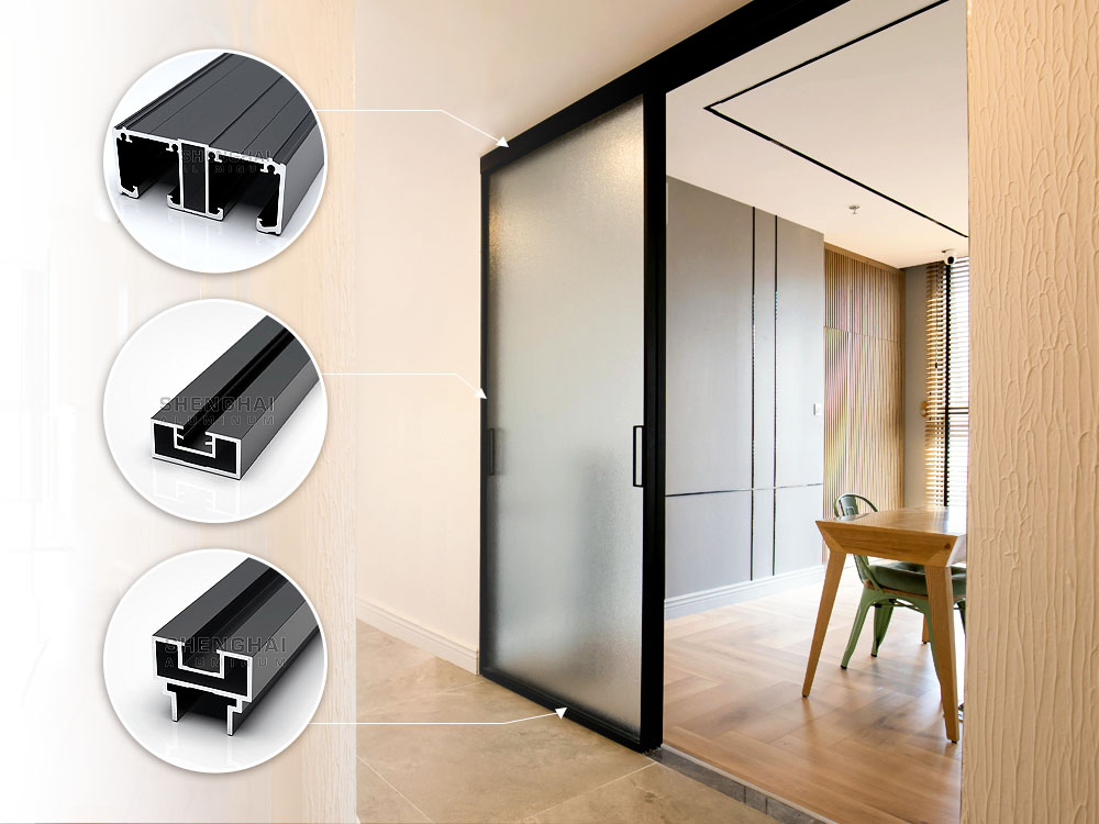 Ultra-narrow sliding door frame profile