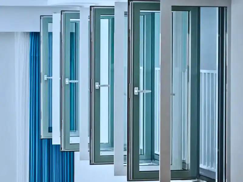 Powder coated aluminum alloy folding glass door, weather resistance thermal break aluminum interior partition door